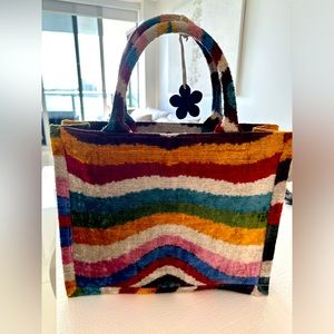 New Velour Rainbow Tote Bag